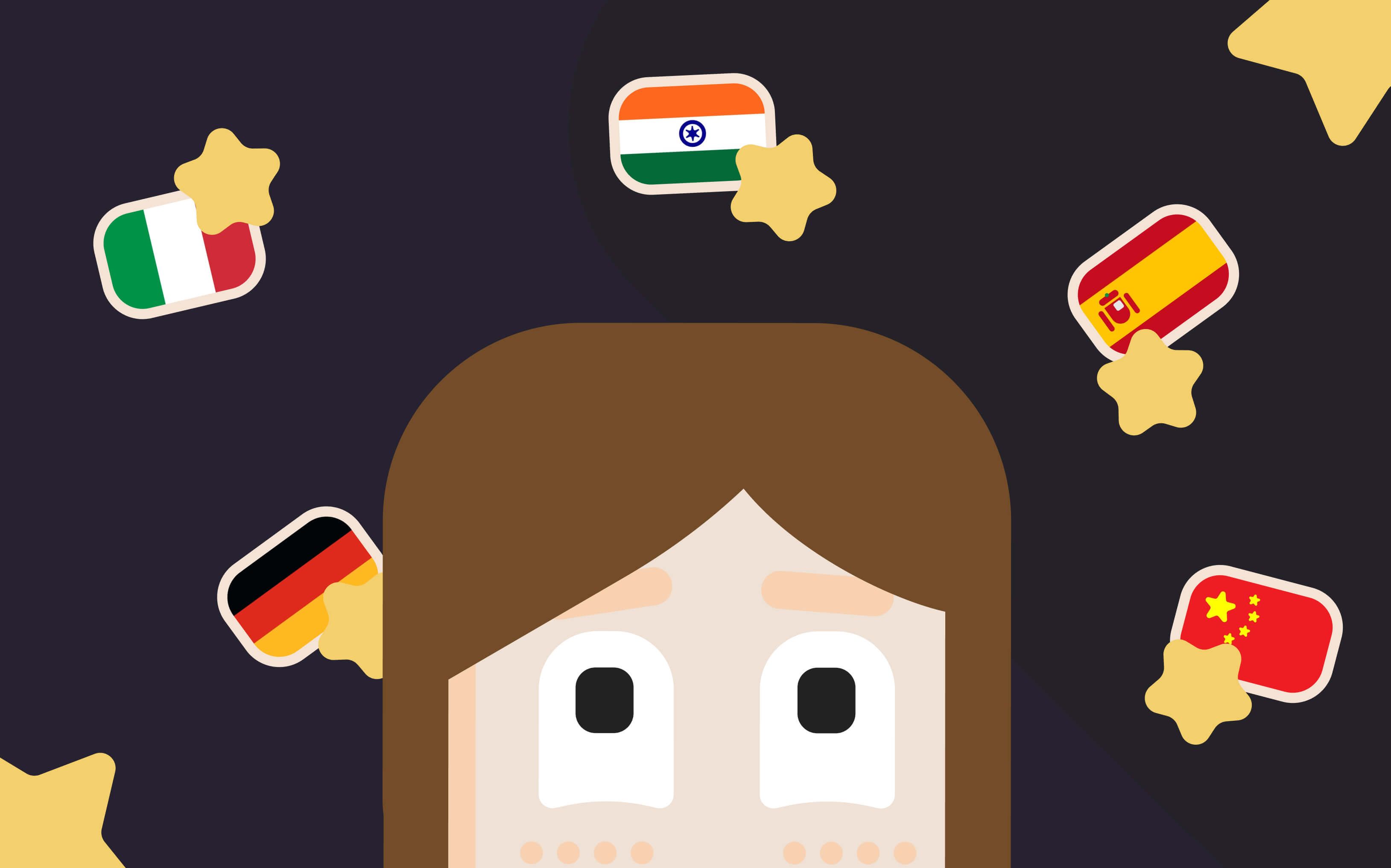 Эльза смотрит на флаги со свездами