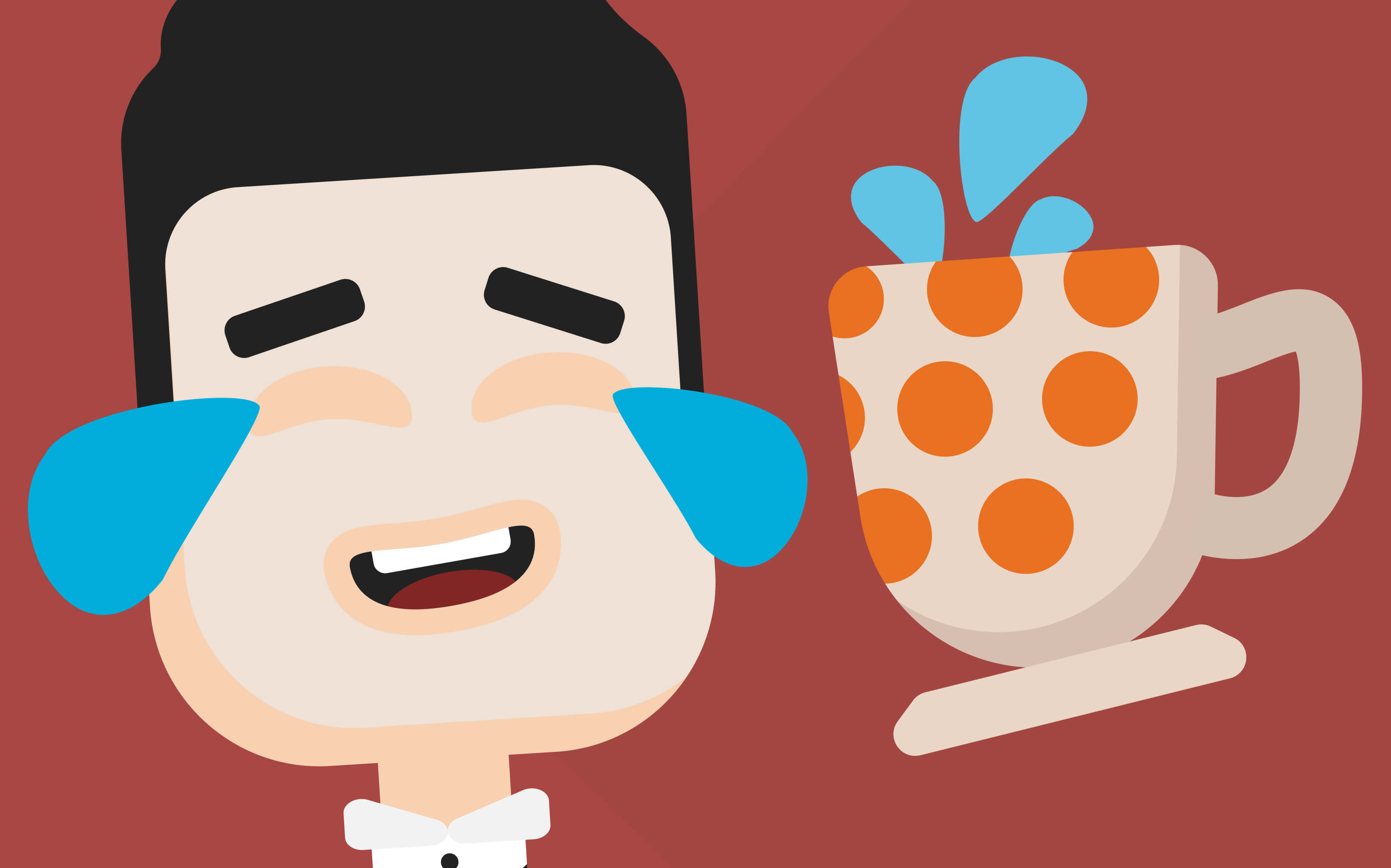 Смеющийся Тим из ЛингоЧунга и разливающийся чай от смеха